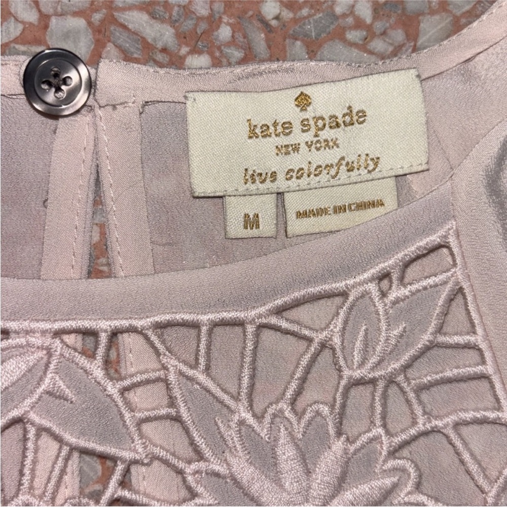 Kate Spade Baja Bound Lace Embroidered Blouse in Rosedew Size Medium - Picture 5 of 9